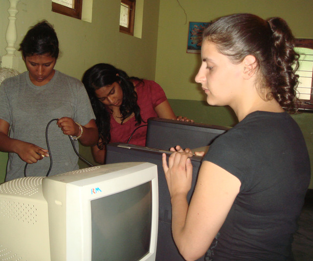 Donating computers to computer literacy lab in Kapuliyadda